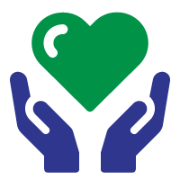 icon of hands and a heart