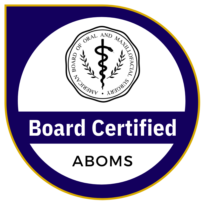 American Board of Oral and maxillofacial surgery Board Certified logo by ABOMS