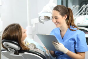 Dentist with medical history asking to a patient