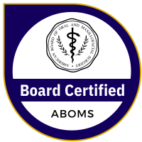 American Board of Oral and maxillofacial surgery Board Certified logo by ABOMS